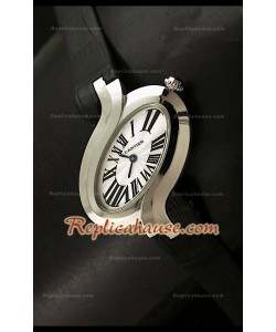 Delices De Cartier Réplica Reloj Señoras en Piel Negra
