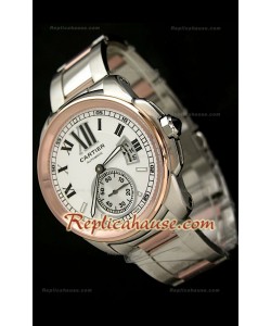 Calibre De Cartier Reloj Japonés Automático de Dos Tonos y con Esfera Blanca
