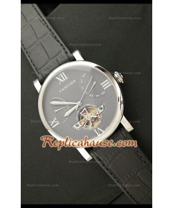 Cartier Tourbllon Reproducción Japonesa del Reloj con Esfera Gris