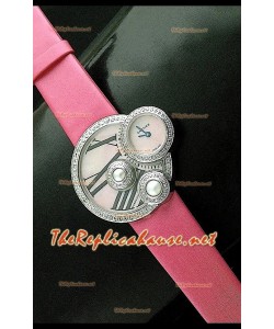 Perles de Cartier Reloj Suizo para Señoras en Acero Inoxidable Correa Penk