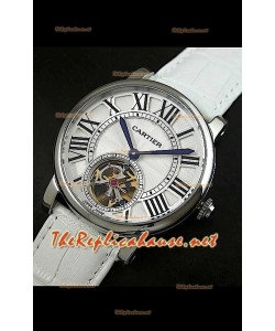 Cartier Calibre turbillón japonés malla blanca