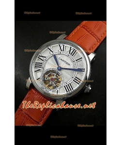 Cartier Calibre turbillón japonés malla marrón claro