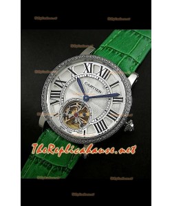 Cartier Calibre turbillón japonés malla verde