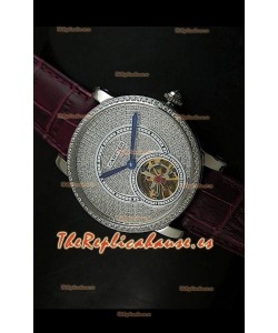 Cartier Calibre turbillón japonés con esfera de diamante malla roja