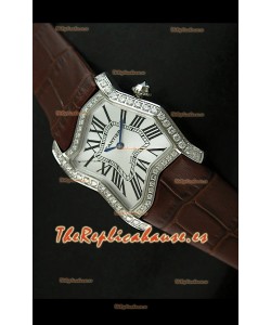 Cartier Tank Folle para damas Réplica en malla marrón 