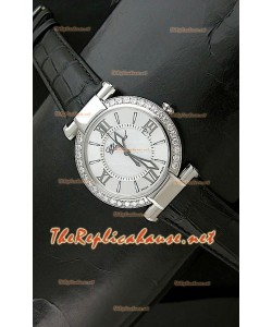 Chopard Ladies Imperiale Swiss Watch en cuero negro