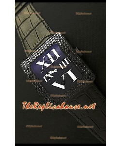Franck Muller enfenity Réplica Reloj Señoras en Carcasa de PVD y Diamantes Negros