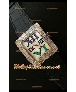 Franck Muller enfenity Réplica Reloj Señoras en Oro Rosa con Diamantes en Carcasa