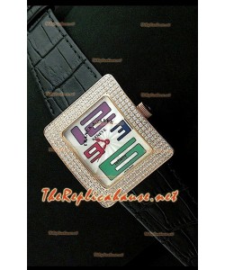 Franck Muller enfenity Réplica Reloj Señoras en Oro Rosa Números Árabes