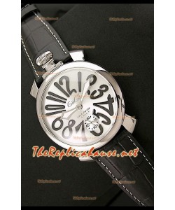 GaGa Milano Reloj Manual en Acero 48MM - Números en Negro