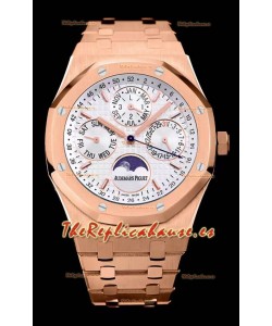 Audemars Piguet Royal Oak Calendario Perpetuo Replica Suizo Acero 904L Caja en Oro Rosado