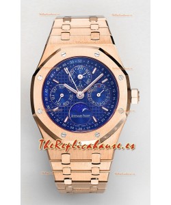 Audemars Piguet Royal Oak Calendario Perpetuo Réplica Suiza Acero 904L Caja en Oro Rosado