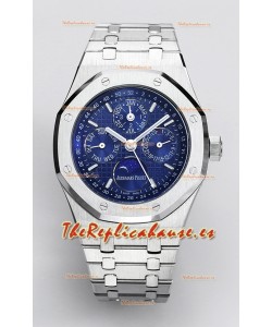 Audemars Piguet Royal Oak Calendario Perpetuo Réplica Suiza Acero 904L - Dial Azul