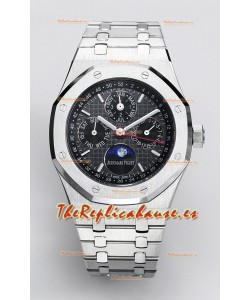 Audemars Piguet Royal Oak Calendario Perpetuo Réplica Suiza Acero 904L - Dial Negro