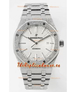 Audemars Piguet Royal Oak 15410BC 41MM Dial Blanco Acero 904L Movimiento CALIBRE 3120 Réplica a Espejo 1:1