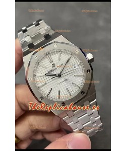 Audemars Piguet Royal Oak 37MM Dial Blanco Acero 904L Reloj en Movimiento 3120 - Réplica a Espejo 1:1