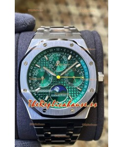Audemars Piguet Royal Oak Calendario Perpetuo Réplica Suizo Acero 904L Dial Verde