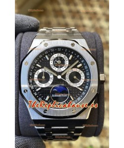 Audemars Piguet Royal Oak Calendario Perpetuo Réplica Suizo Acero 904L Dial Negro