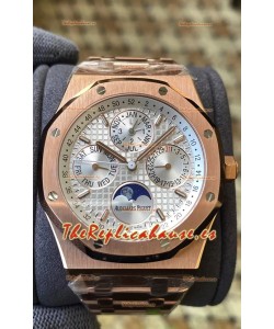 Audemars Piguet Royal Oak Calendario Perpetuo Réplica Suizo Acero 904L Caja en Oro Rosado