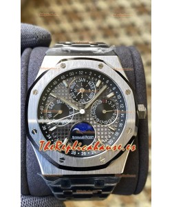 Audemars Piguet Royal Oak Calendario Perpetuo Réplica Suizo Acero 904L Dial en Gris