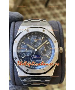 Audemars Piguet Royal Oak Calendario Perpetuo Réplica Suizo Acero 904L Dial Acero Azul