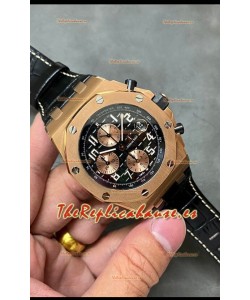 Audemars Piguet Royal Oak Offshore Dial Negro Cronógrafo Reloj Réplica a Espejo 1:1 - Acero 904L