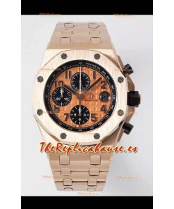 Audemars Piguet Royal Oak Offshore Dial Champange Cronógrafo Reloj Réplica a Espejo 1:1 - Oro Rosado