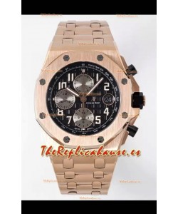 Audemars Piguet Royal Oak Offshore Dial Negro Cronógrafo Reloj Réplica a Espejo 1:1 - Oro Rosado