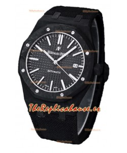 Audemars Piguet Royal Oak Ref.15400 Reloj con Caja de Carbono Forjado Dial Negro en Réplica Espejo 1:1