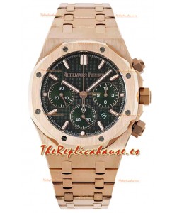 Audemars Piguet Royal Oak Chronograph Réplica Espejo 1:1 - Caja Oro Rosado Dial Verde en 41MM