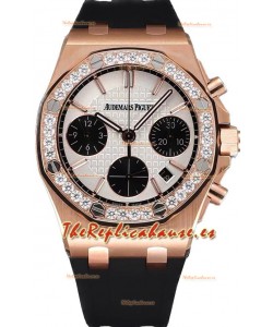 Audemars Piguet Royal Oak Offshore Oro Rosado Dial Blanco Chronograph 37MM - Reloj Réplica Suiza 