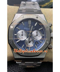 Audemars Piguet Royal Oak Chronograph Dial Azul Correa Acero Reloj Réplica Suiza