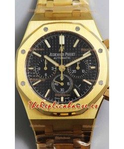Audemars Piguet Royal Oak Cronógrafo Oro Amarillo Dial Dial Correa Acero Reloj Réplica Suiza