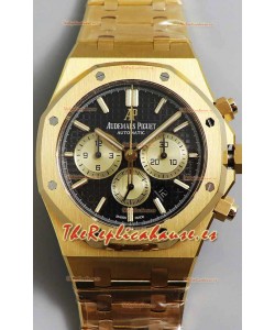 Audemars Piguet Royal Oak Cronógrafo Oro Amarillo Dial Dial Correa Acero Reloj Réplica Suiza