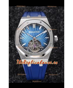 Audemars Piguet Royal Oak Tourbillon 41mm en Caja 904L - Dial Azul tipo Tapisserie Réplica última 1:1