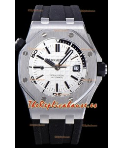 Audemars Piguet Royal Oak Diver Reloj Réplica Suizo Dial Blanco 1:1 Movimiento Calidad 3120 Acero 904L