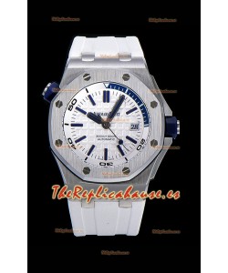 Audemars Piguet Royal Oak Diver Reloj Réplica Suizo Dial Blanco 1:1 Movimiento Calidad 3120 Acero 904L