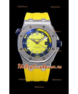 Audemars Piguet Royal Oak Reloj Réplica Suizo de Buzo Dial Amarillo de Acero 904L 1:1 Movimiento Calidad 3120 