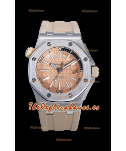 Audemars Piguet Royal Oak Reloj Réplica Suizo de Buzo Diver Dial de Acero 904L color Rosado Claro 1:1 Movimiento Calidad Quality 3120