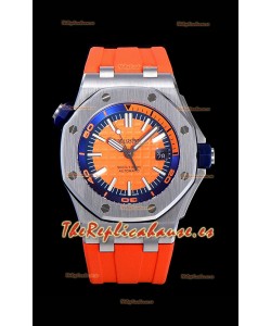 Audemars Piguet Royal Oak Reloj Réplica Suizo de Buzo Dial Naranja de Acero 904L 1:1 Movimiento Calidad 3120