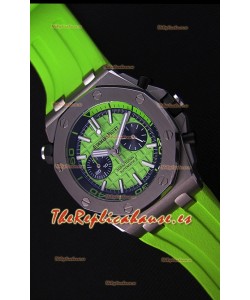 Audemars Piguet Royal Oak Offshore Reloj Réplica Cronógrafo de Cuarzo Suizo estilo Buzo en color Verde
