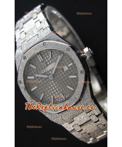 Audemars Piguet Royal Oak Frosted Reloj Réplica 1:1 de Cuarzo Suizo en Oro Amarillo y Dial Gris 33MM