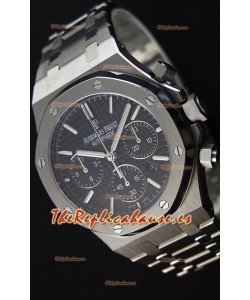 Audemars Piguet Royal Oak Reloj Réplica Suizo Cronógrafo, Dial Negro Correa de Acero