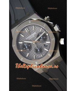 Audemars Piguet Royal Oak Reloj Réplica Suizo Cronógrafo Dial Gris tipo Pizarra Correa de Goma