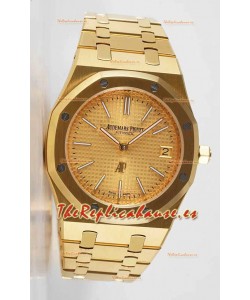 Audemars Piguet Royal Jumbo Oak Reloj Réplica Suizo Extra Fino Oro Amarillo - Réplica a Espejo 1:1 Dial de Oro