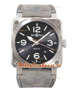 Bell and Ross BR03-92 Dial Gris Acero 904L Reloj Réplica Suiza 