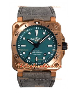 Bell & Ross BR03-92 Diver Dial Verde Caja Bronce Reloj Réplica Suiza Réplica Espejo 1:1
