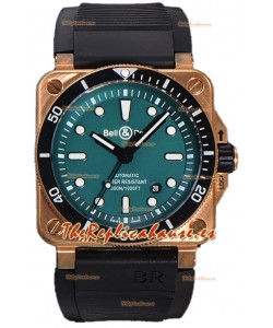 Bell & Ross BR03-92 Diver Dial Verde Caja Bronce Reloj Réplica Suiza Réplica Espejo 1:1