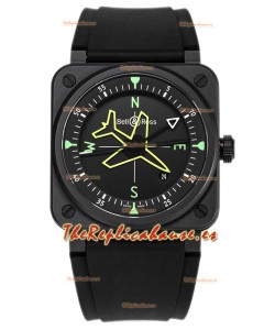 Bell and Ross BR03 Gyrocompass Reloj Revestido PVD Réplica Suiza 41MM