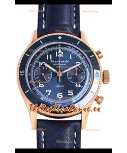 Blancpain Air Command Dial Azul Oro Rosado Reloj Réplica Suiza Espejo 1:1